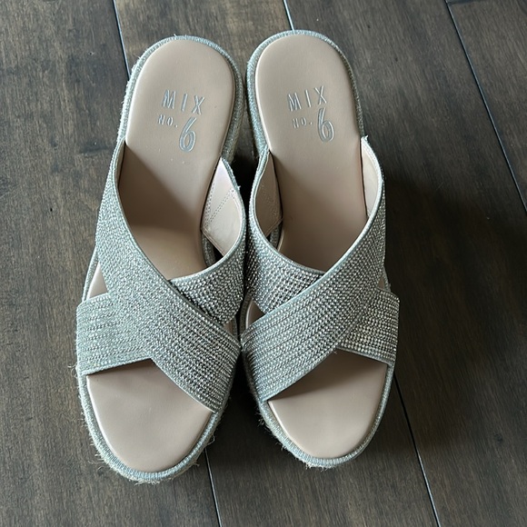 Mix No. 6 sparkly wedge sandals, sz 6 1/2 - Picture 1 of 4
